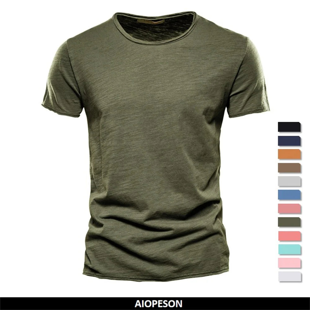 100% Katoen Mannen T-shirt Casual Zachte Fitness Zomer Dunne T-shirts Mannen Thuis Kleding O-hals Korte Mouw Soild T-shirt voor Mannen