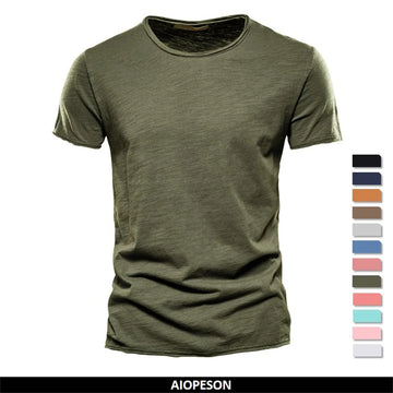 100% Katoen Mannen T-shirt Casual Zachte Fitness Zomer Dunne T-shirts Mannen Thuis Kleding O-hals Korte Mouw Soild T-shirt voor Mannen